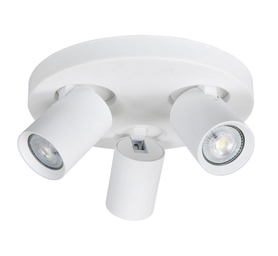 Spotlight Oliver white  3-light round GU10 LED IP20