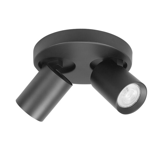Highlight Opbouwspot Oliver  2-lichts rond zwart  GU10 LED IP20