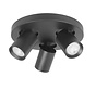 Spotlight Oliver black  3-light round GU10 LED IP20