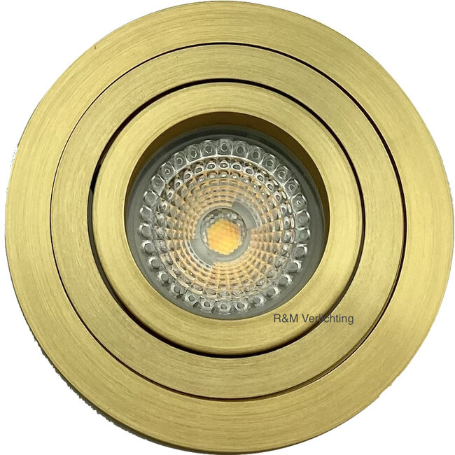 R&M Line LED downlight TILT-R gold IP65 6W 3000-1800 Kelvin dim-to-warm
