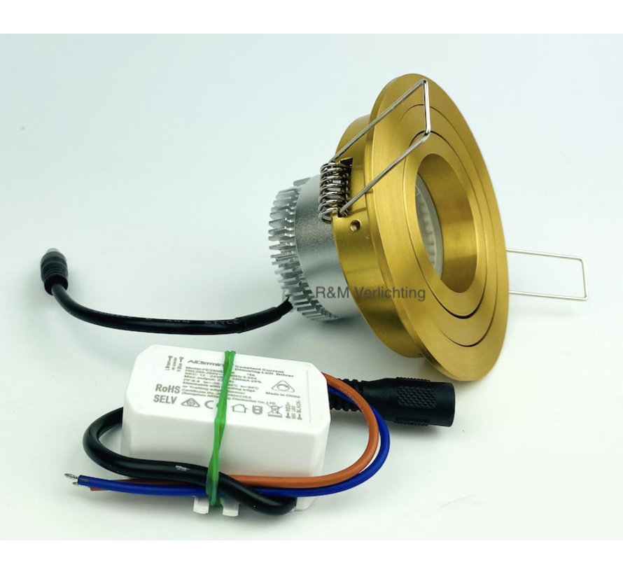 LED inbouwspot TILT-R goud IP65 6W 3000-1800 kelvin dim-to-warm
