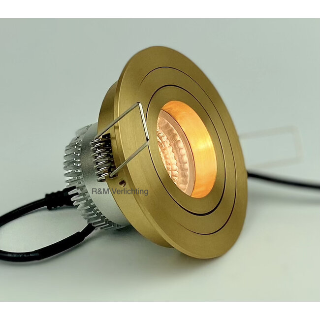 R&M Line LED downlight TILT-R gold IP65 6W 3000-1800 Kelvin dim-to-warm