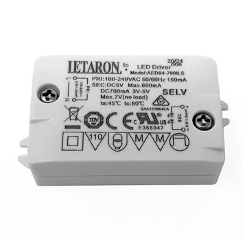 Letaron Led Power Supply CV CC  5Vdc 700mA 3,5W