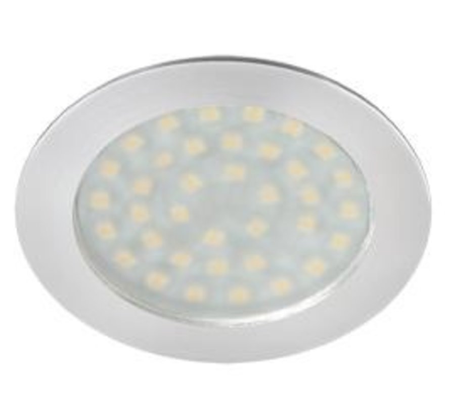 LED inbouwspot plat alu 12V DC 3W 3000K warm wit 200cm + AMP