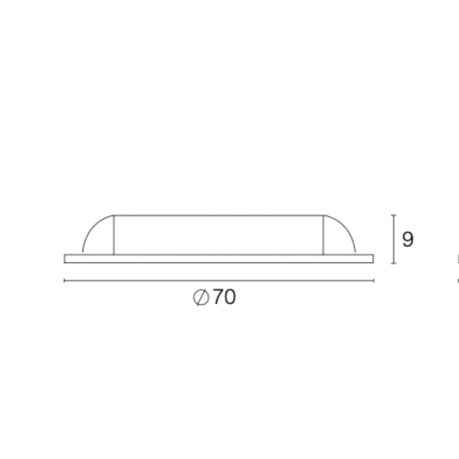 R&M Line LED inbouwspot plat alu 12V DC 3W 3000K warm wit 200cm + AMP
