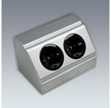 ELEKTRA GmbH Double socket for corner mounting alu