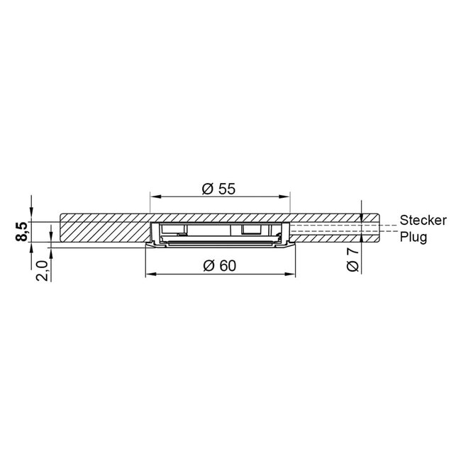 ELEKTRA GmbH LED inbouwspot 500mA 3Watt 3000k LD 8001 AL-F55 wit