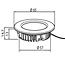 R&M Line LED meubel inbouwspot 2.9w 12v DC 2700k warm wit