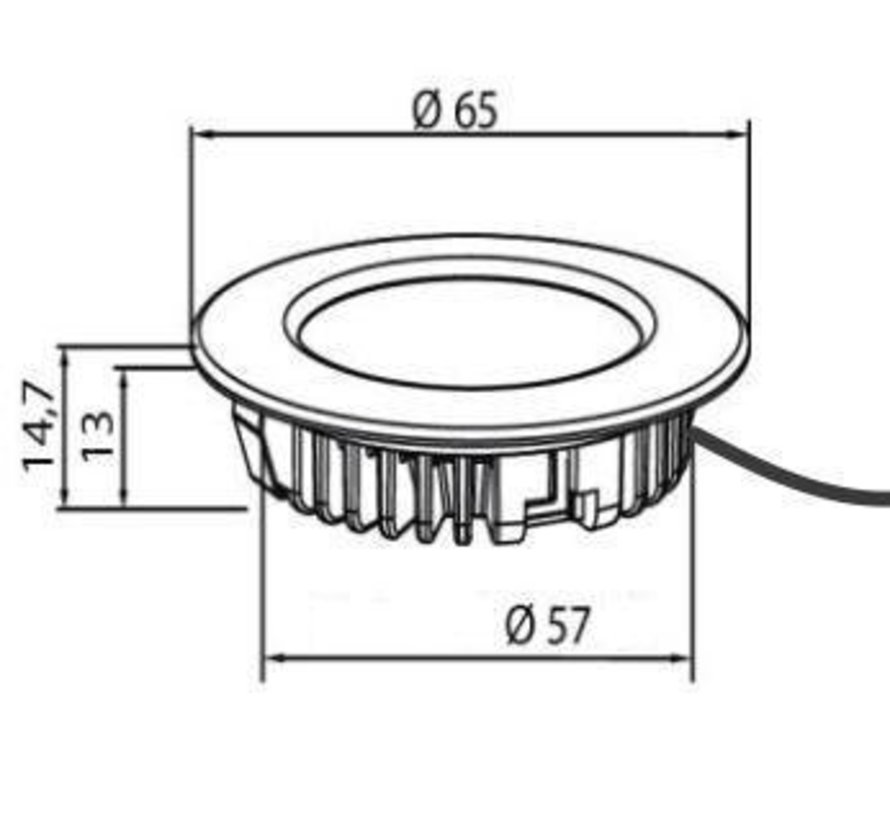 LED meubel inbouwspot 2.9w 12v DC 2700k warm wit