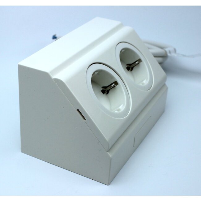 ELEKTRA GmbH Double socket grounded for corner mounting white