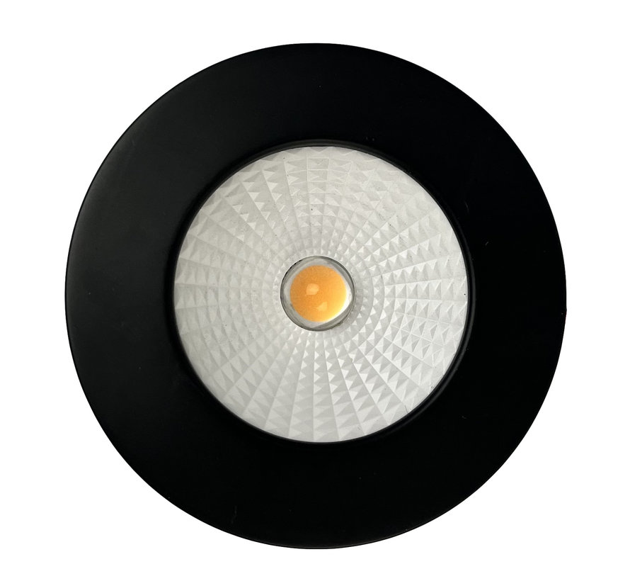 LED meubel inbouwspot SLIM1 zwart 3w 12v DC 2700k warm-wit