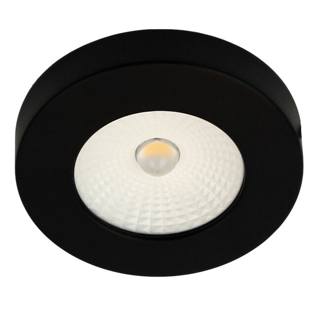 R&M Line LED cabinet light surface mount black 3w 12v DC 2700k warm white