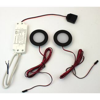 R&M Line Set van 2 meubelspot zwart 2,9watt LED