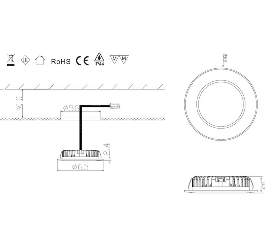 Set of 2 furniture spot black 2.9 watt LED