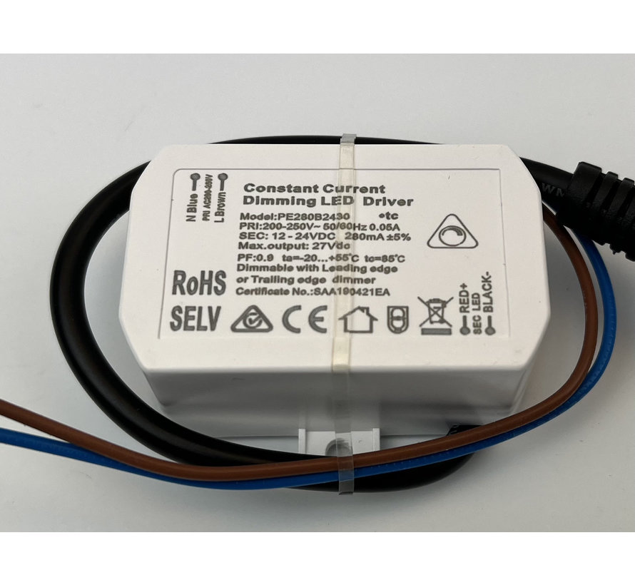 Dimbare LED driver 280ma 12-24volt - R&M Verlichting
