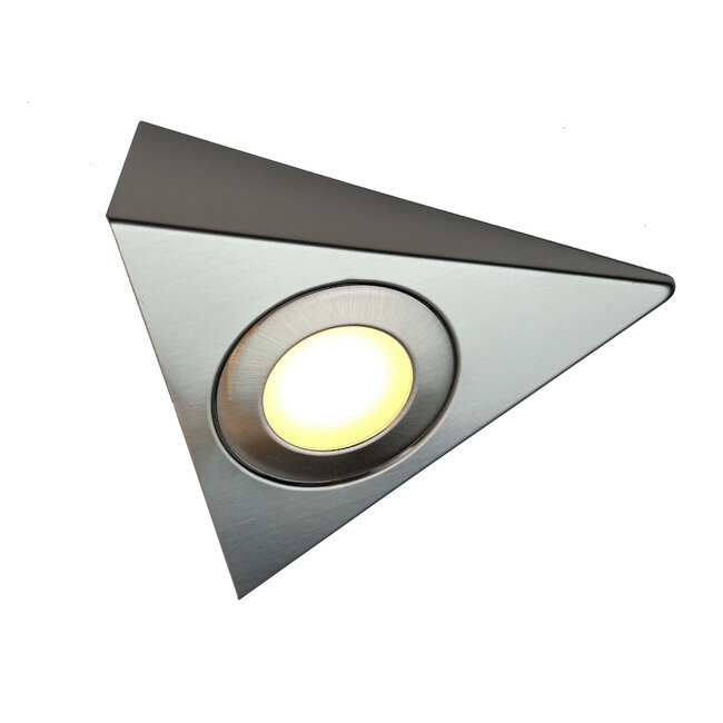 R&M Line Kastverlichting LED driehoek opbouwspot 2.9w 12v DC 2700k warm wit