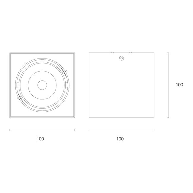 Lumi Parts Surface-mounted Luminaire Caja LED 1-light white 2700K Dimmable