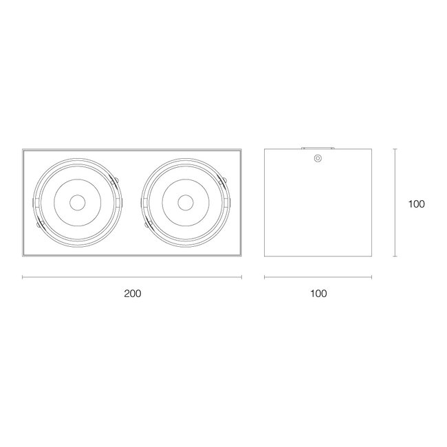 R&M Line Opbouwspot Caja LED 2x9w 2700K zwart
