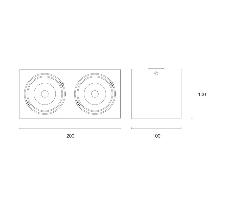 Opbouwspot Caja LED 2x9w 2700K zwart