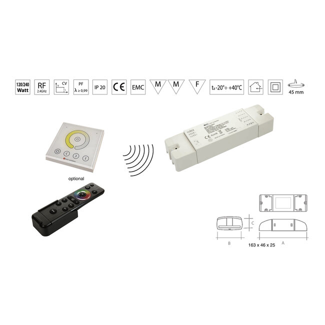 QLT RF Control RGB/ RGBW/CT/DIM Interface PDL-U