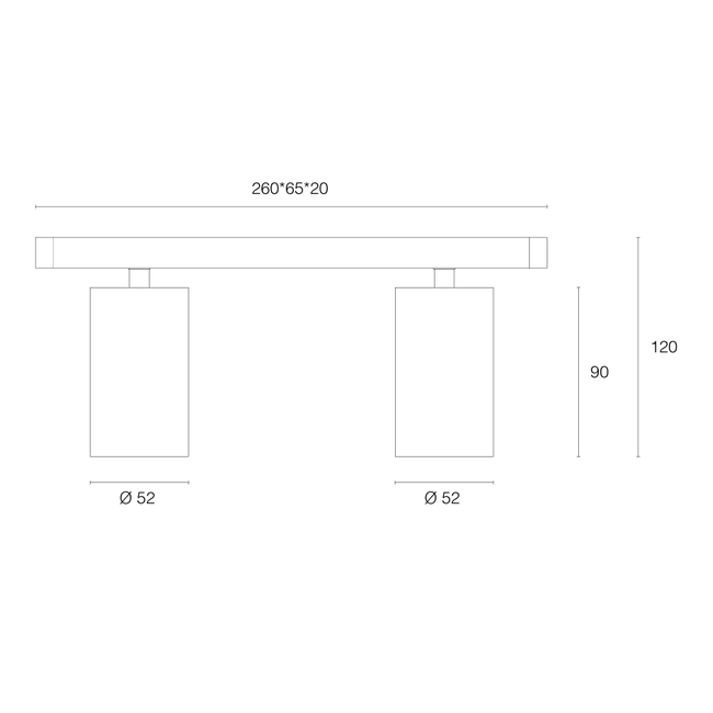 Lumi Parts Opbouw spot Galex mini LED 2-lichts zwart