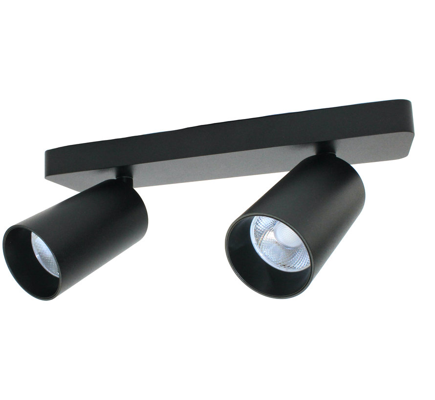 Opbouw spot Galex mini LED 2-lichts zwart