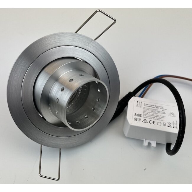 R&M Line Design recessed spotlight  Tilt Blade Gun aluminium dim to warm LED