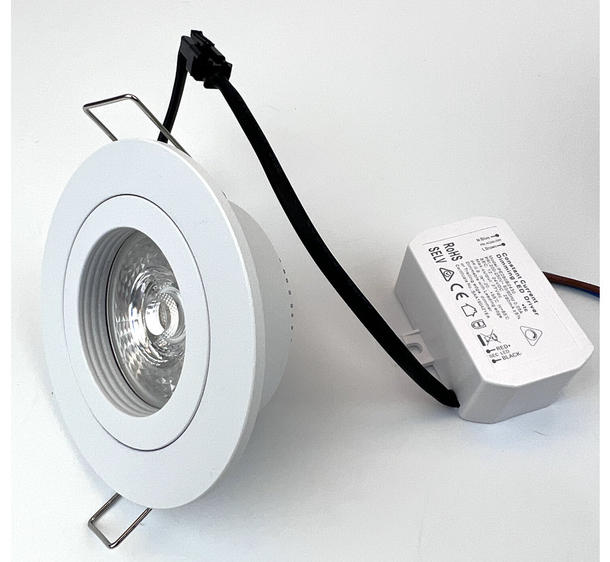 Inbouwspot LED 6W met lage inbouwdiepte 25mm dimbaar