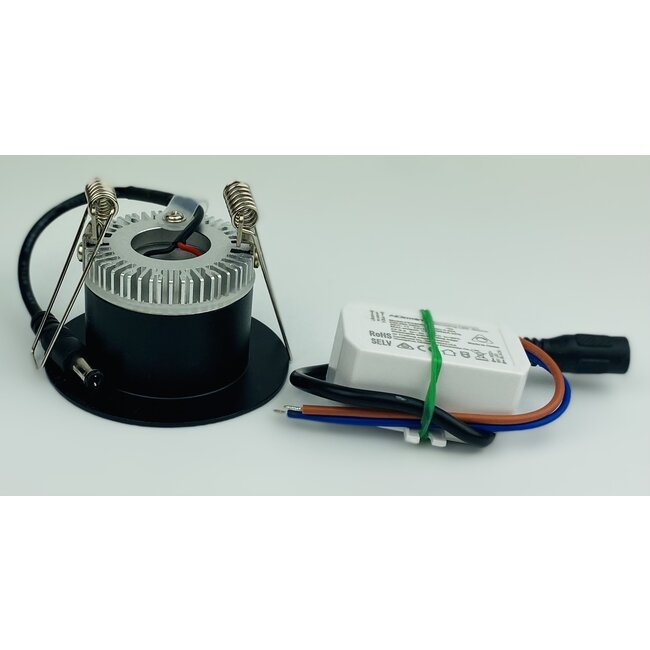 R&M Line LED recessed downlight HUM3560 zwart 6w 1800-3000k dim-to-warm