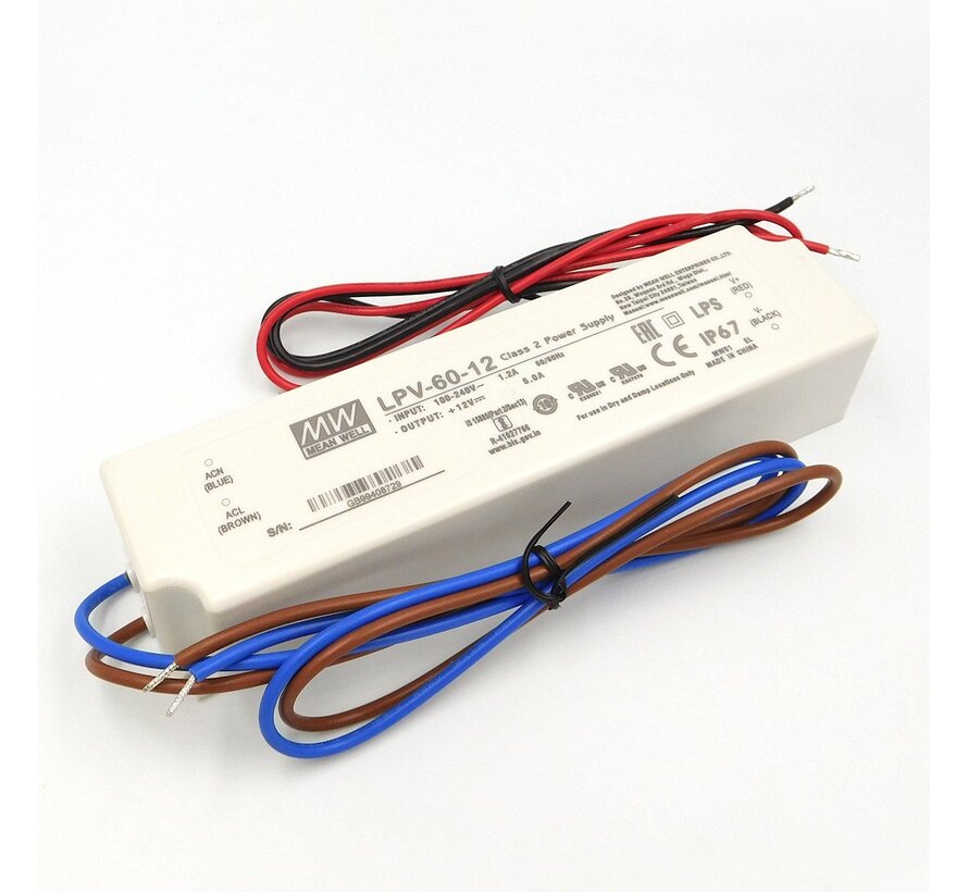 LPV-60-12  LED Power Supply 60W Single output 12V5A