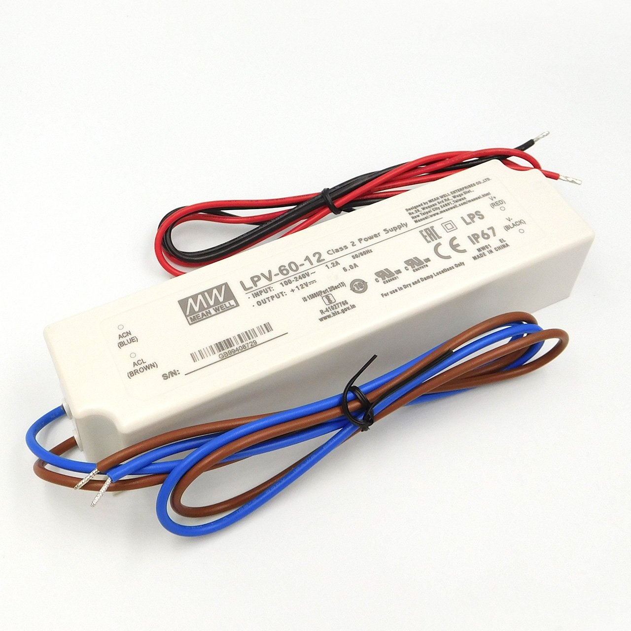 LPV-60-12 LED Power Supply 120W Single output 12v 10A - R&M Lighting