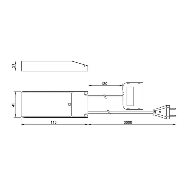 ELEKTRA GmbH LED voeding  set 12Volt met verdeler 18Watt