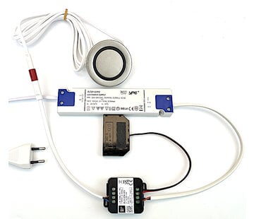 R&M Line Dimmable connection set 12 Volt DCwith push button