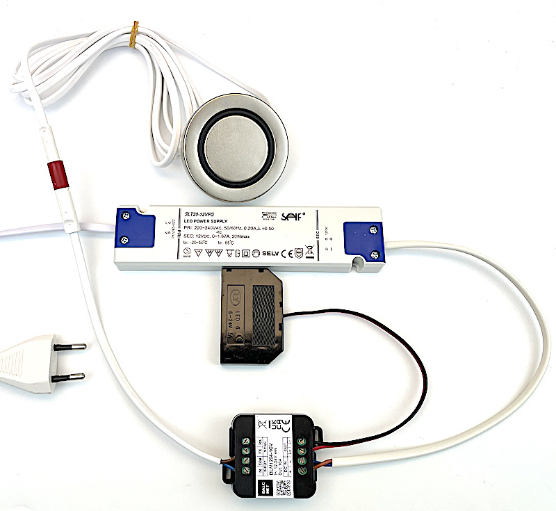 Dimmable connection set 12 Volt DC with push button - R&M Lighting