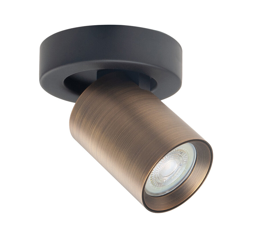 Opbouwspot Oliver 1-licht brons GU10 LED IP20