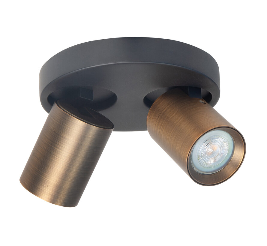 Spotlight Oliver bronze  2-lights round GU10 LED IP20