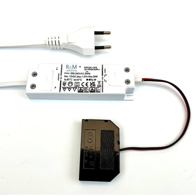 R&M Line LED driver 12v DC 1-20Watt with 6 way connector