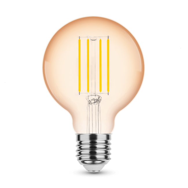 R&M Line LED Filament Amber Globe G80 4W E27 320° 1800K 360 lumen