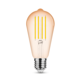 R&M Line LED Filament Amber ST58 Edison 4W E27  1800K