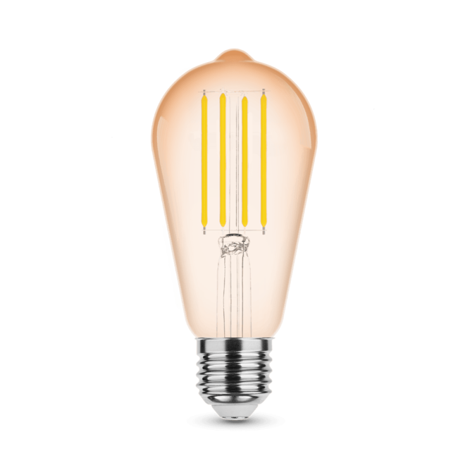 R&M Line LED Filament Amber ST58 Edison 4W E27 320° 1800K 360 lumen