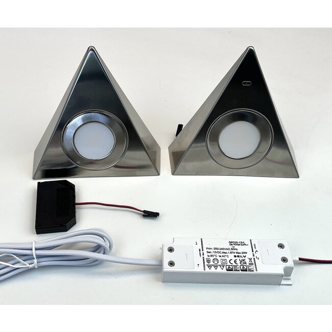 R&M Line Set Driehoekige Keuken LED-Spots met Infrarood Dimmer – Sets van 2, 3, 4 of 5 Stuks