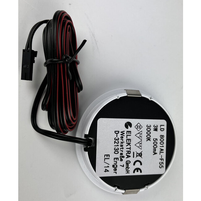 ELEKTRA GmbH Recessed LED light 500 mA 3Watt 3000k LD 8001 AL-F55 Alu
