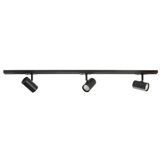 R&M Line black 1-Phase Track Lighting Set 1M with 3 Adjustable  Spotlights