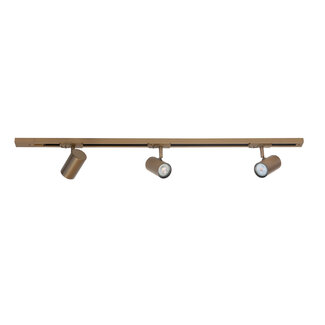 R&M Line Bronze 1-phase rail set with 3 tilting GU10 spots