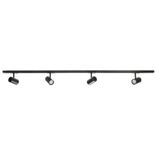 R&M Line black 1-Phase Track Lighting Set 1.5M with 4 Adjustable  Spotlights