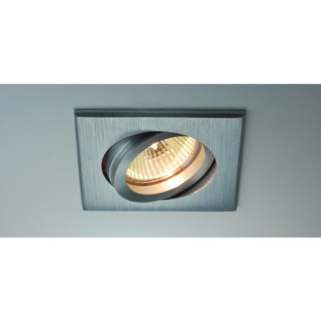 SpotLine Srl Kantelbare aluminium Inbouwspot S100-F vierkant  aluminum 230V GU10
