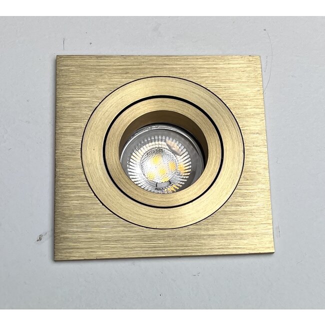 R&M Line Inbouwspot Mini Tilt Blade Q 35 vierkant  12v/230v goud