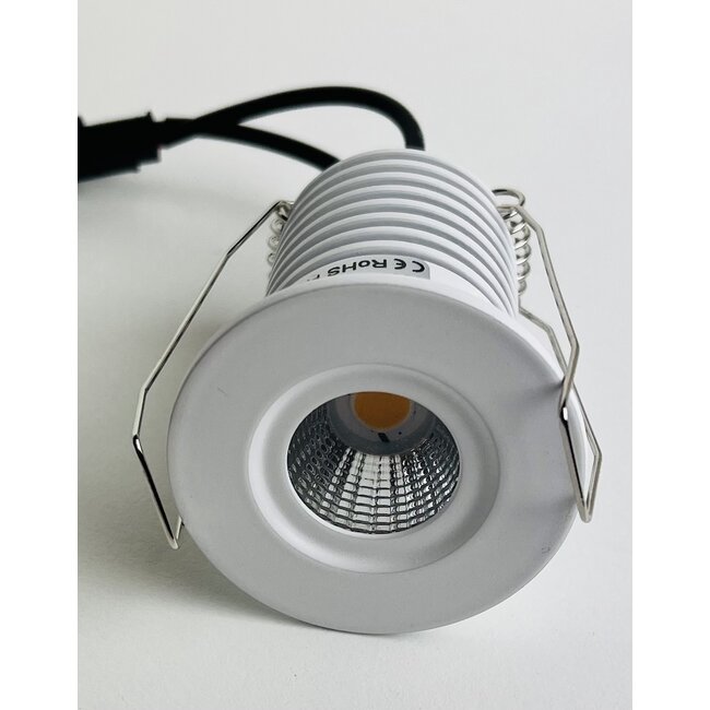 SpotLine Srl FARO Round LED Downlight 5W 3000K – 390lm – 45° Beam – Fixed – White – Ultra-compact Ø44mm