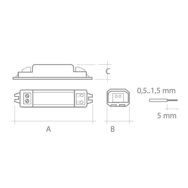 QLT SL Slim Power Evo 500mA Constant Current LED Driver 8.4W 2.75-16V DC IP20 – A40SL125000B