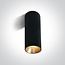 Onelight 12105MA/B zwarte GU10 opbouwspot Ø75 × 250 mm met verwisselbare reflector
